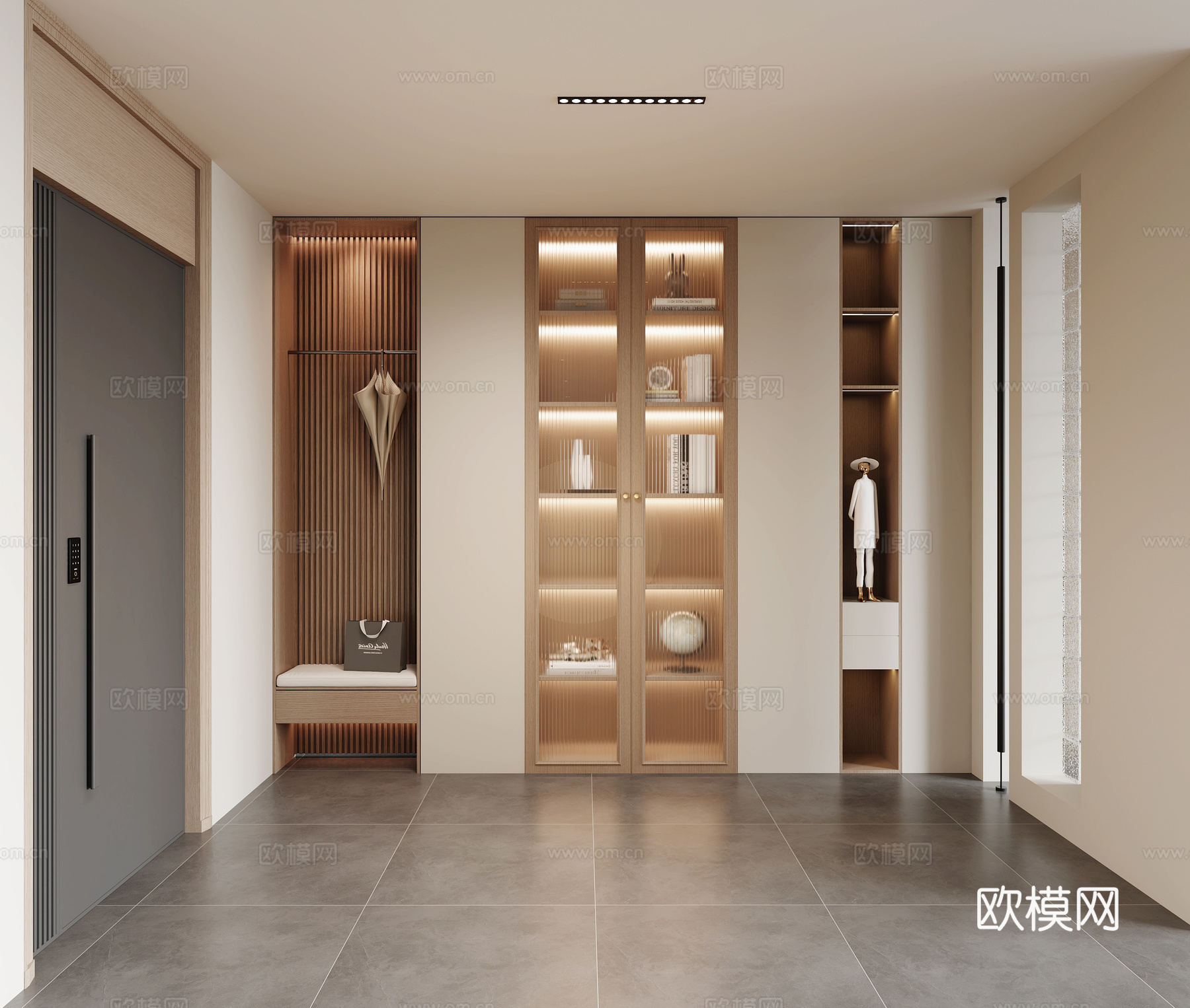 现代玄关3d模型下载