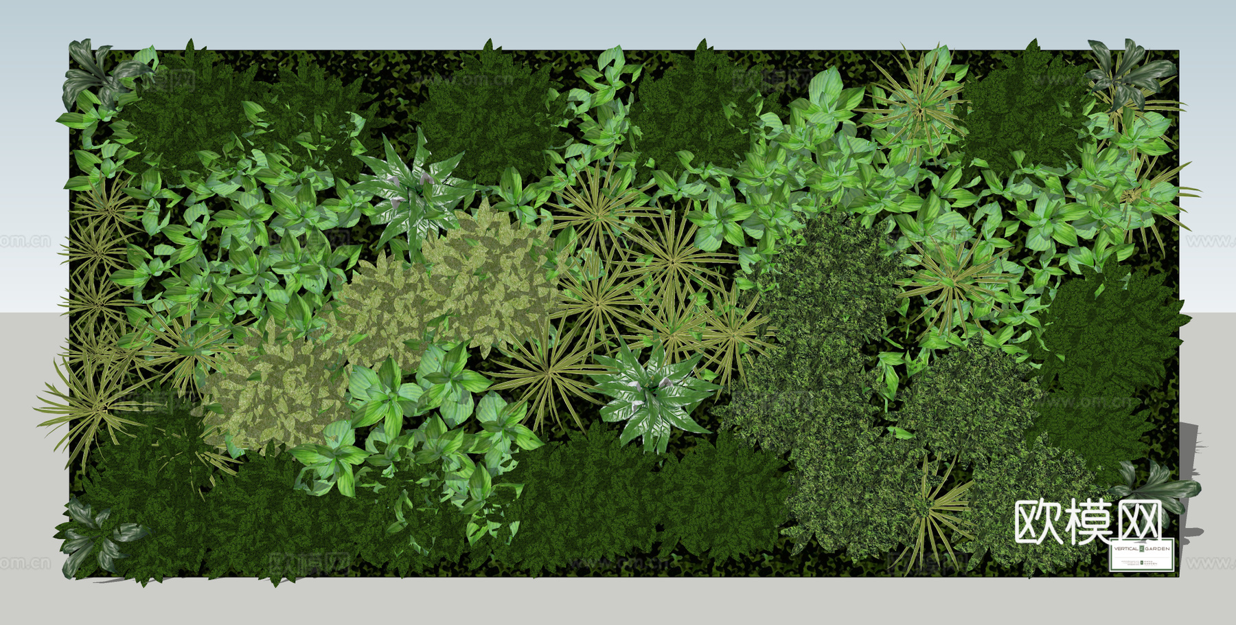 绿植墙 苔藓墙su模型下载