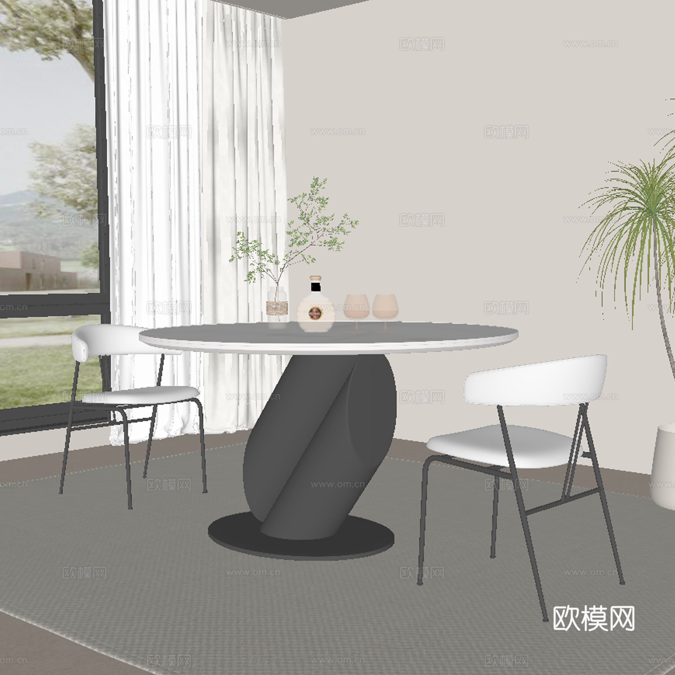餐桌椅su模型