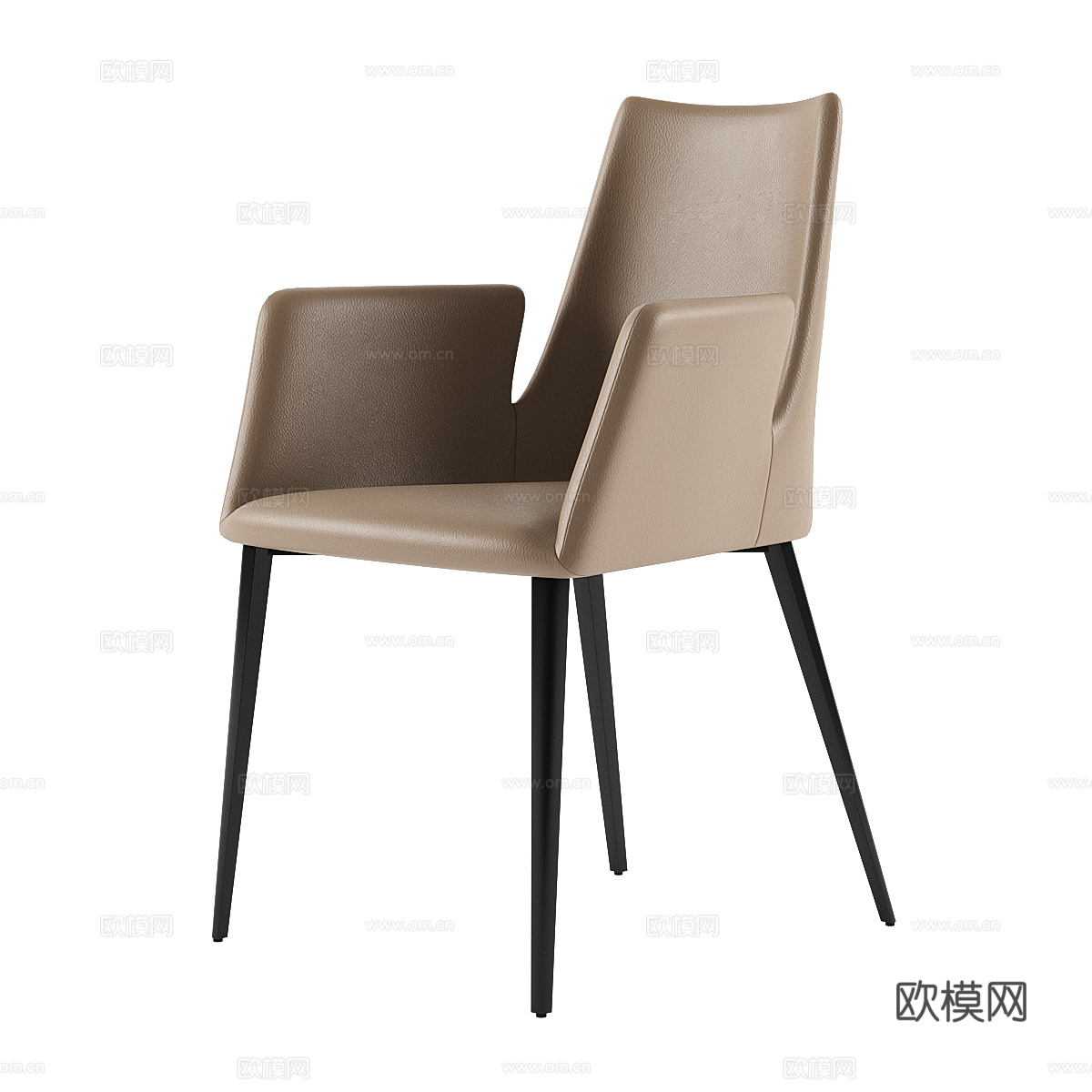 现代意式圆餐桌椅组合3d模型