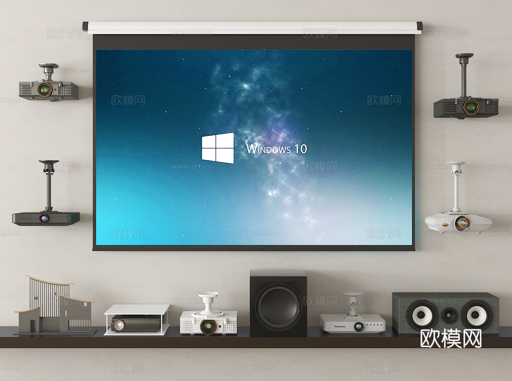 投影 投影幕布3d模型