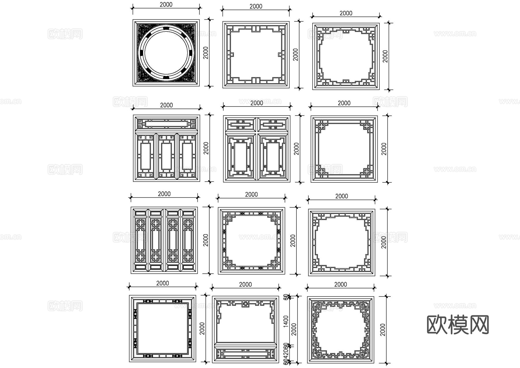 古建筑窗cad施工图