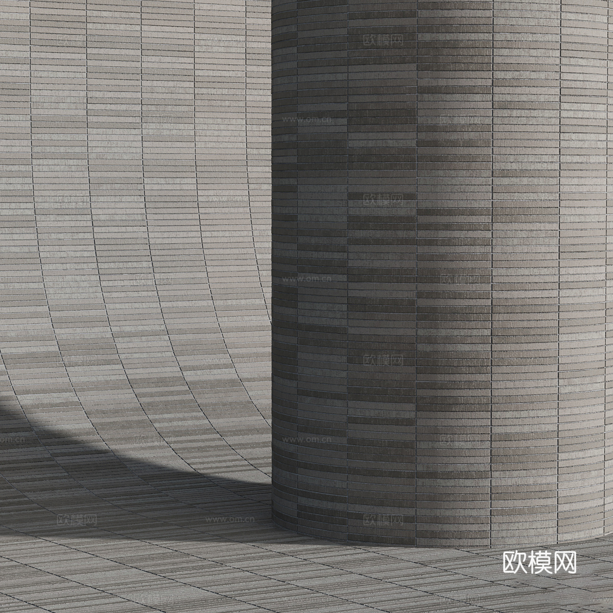 新中式砖墙 熟料砖材质3d模型