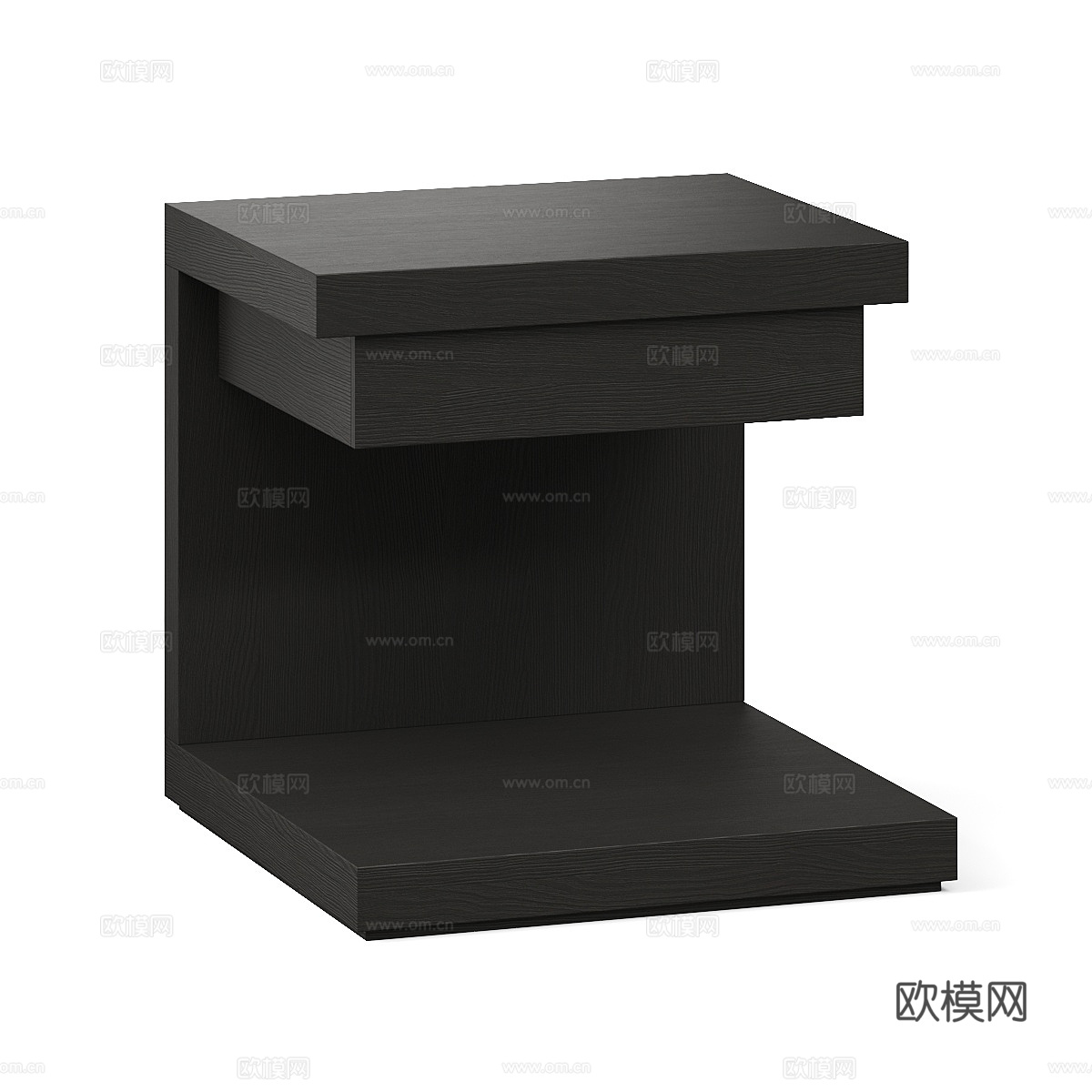 现代意式极简实木床头柜3d模型