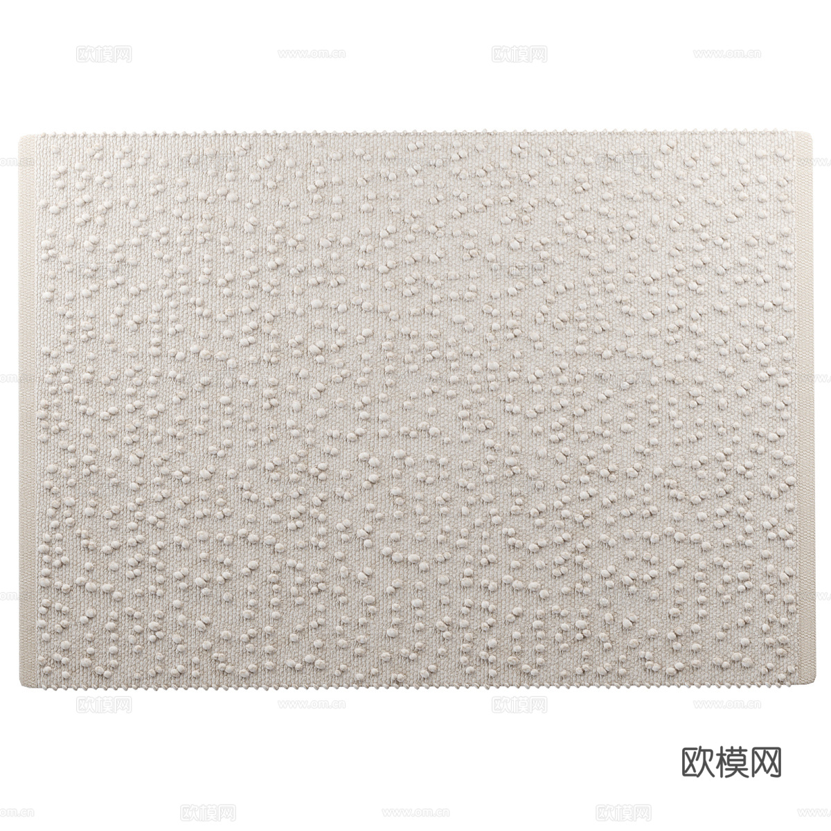 现代奶油风羊毛布艺地毯3d模型