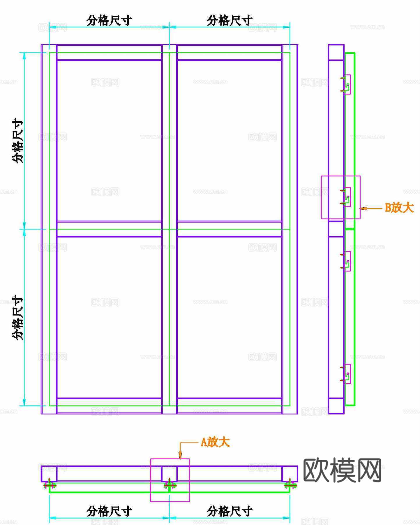挂式密拼墙板cad施工图
