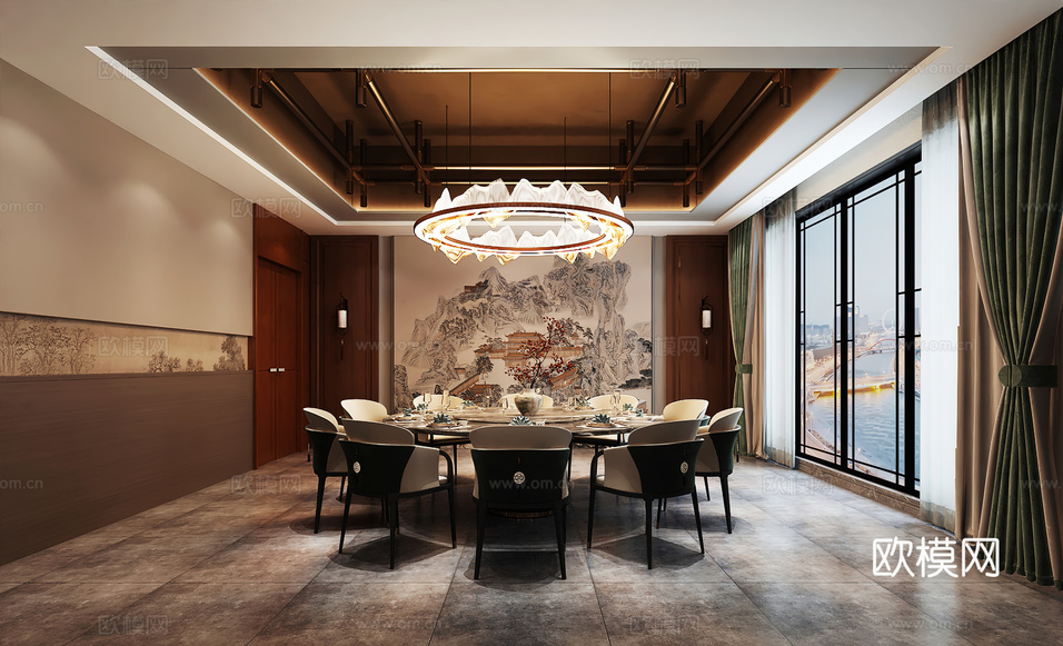 包廂 包間 餐廳包廂 餐飲包間 餐飲包房3d模型下載