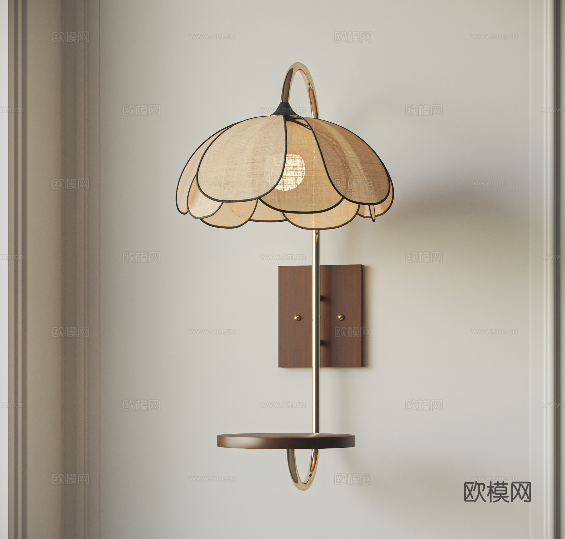 中古风壁灯 奶油风壁灯 花瓣壁灯 床头壁灯3d模型