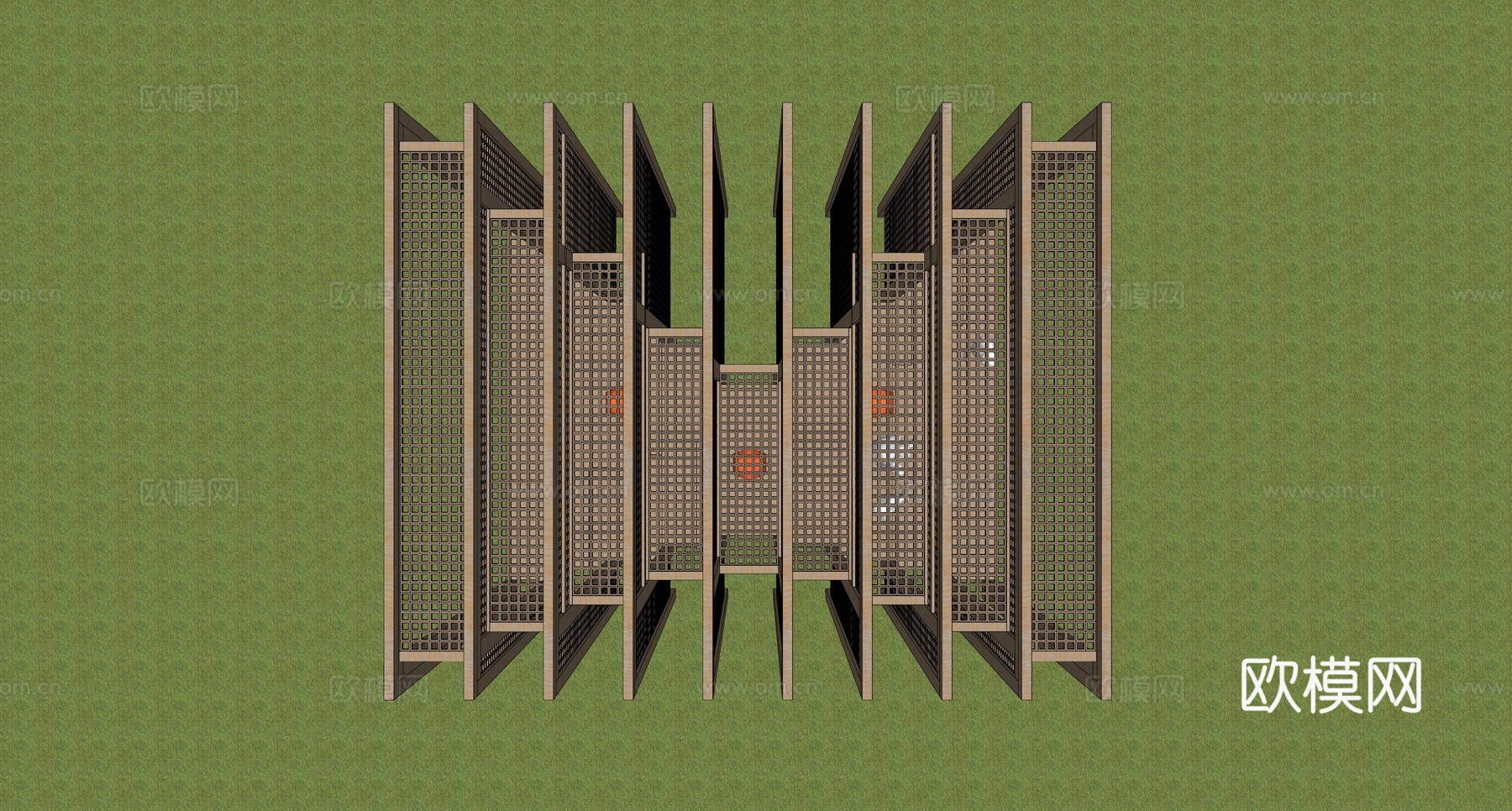 现代木构建筑 装置 亭 冥想空间 露营 营地 景观装置 廊架su模型
