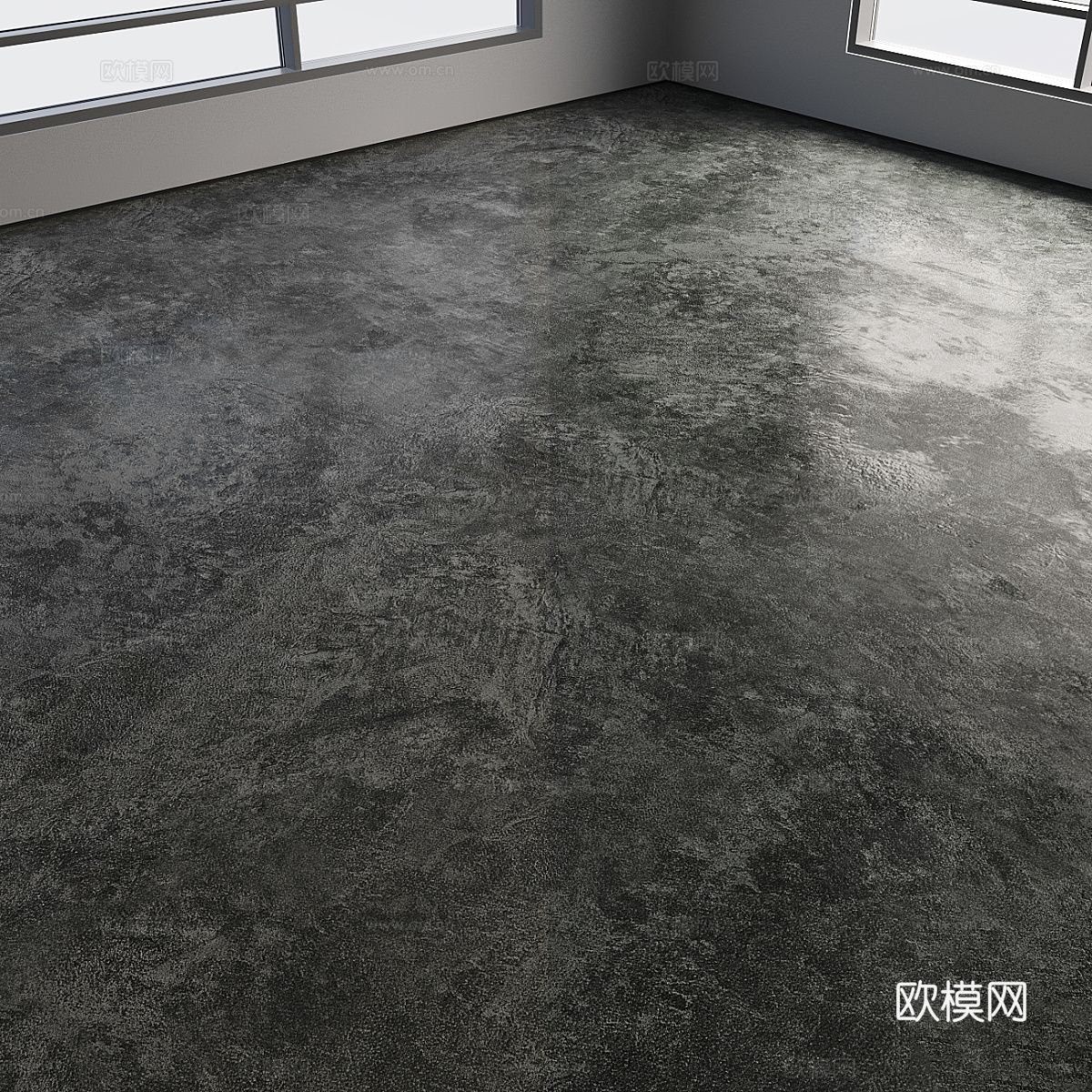 现代混凝土地面自流平材质3d模型
