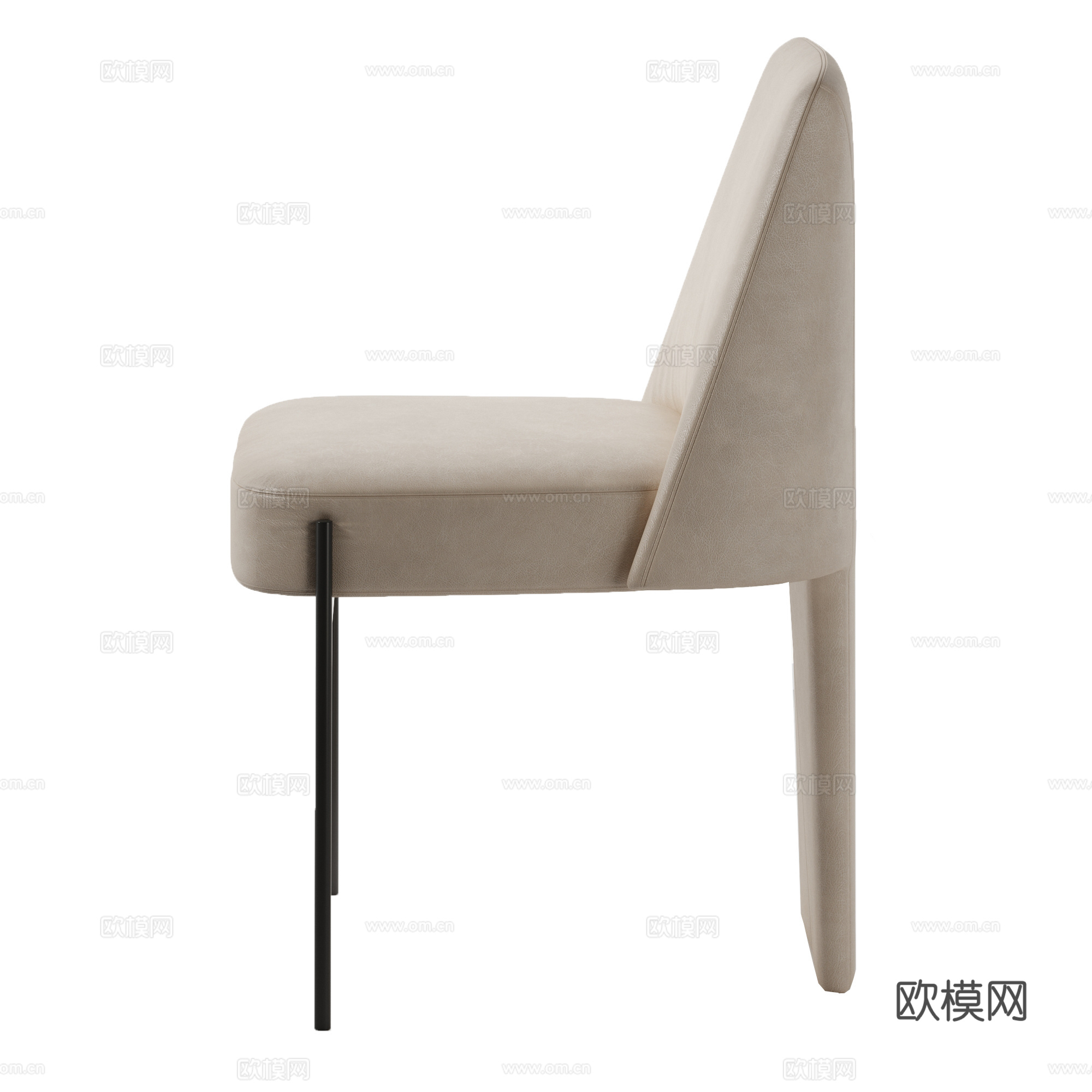 现代意式皮革单椅3d模型