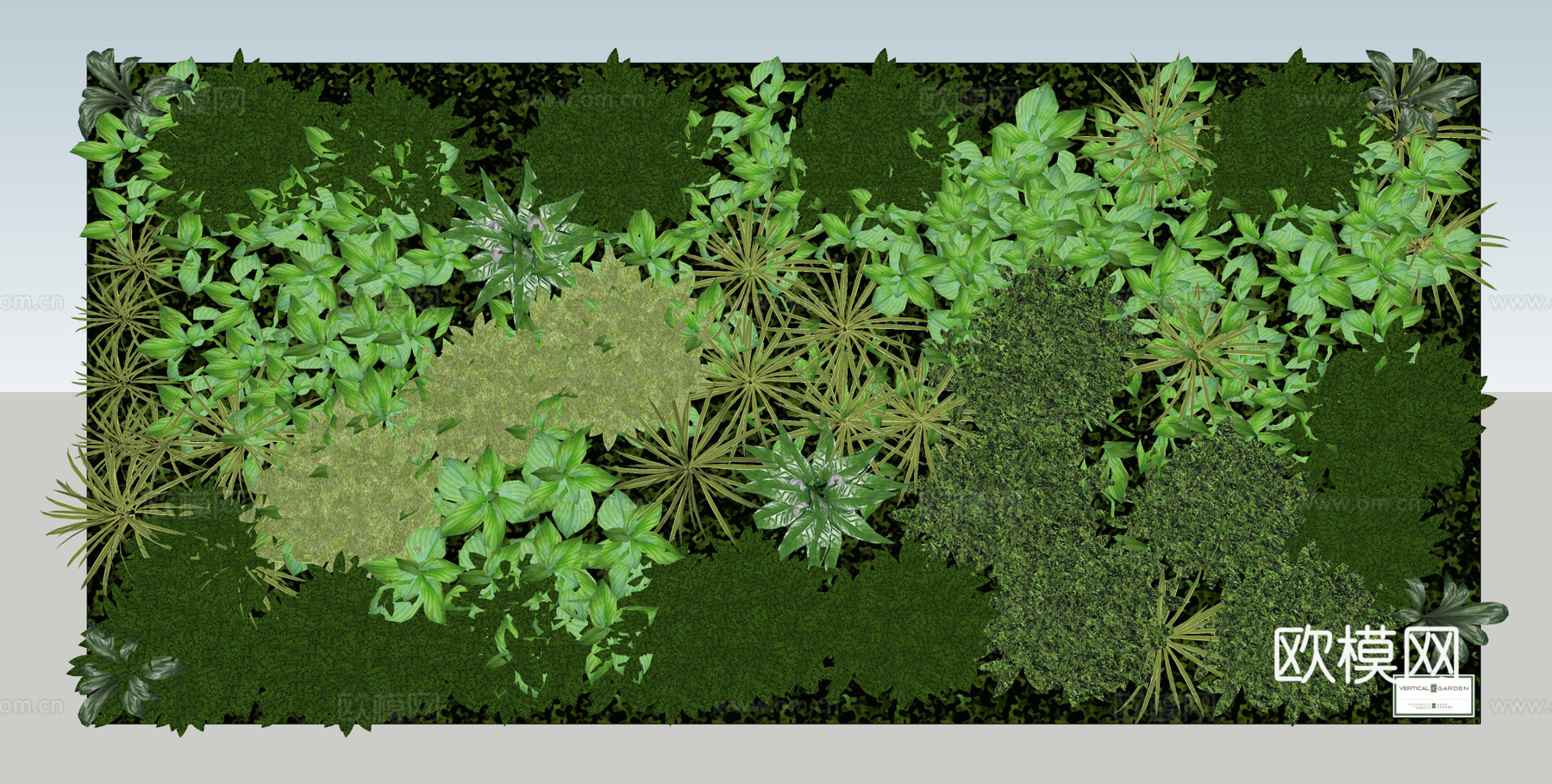 绿植墙 苔藓墙su模型下载