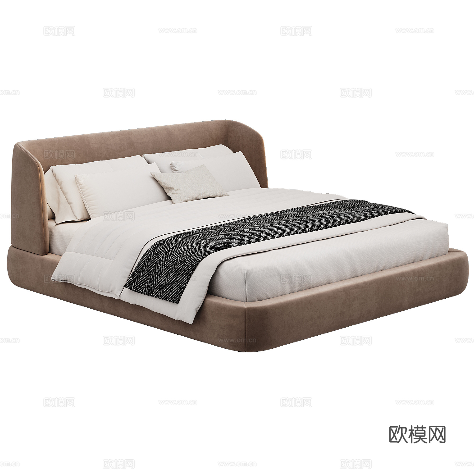 MisuraEmme 软床 布艺 双人床 床品 抱枕3d模型
