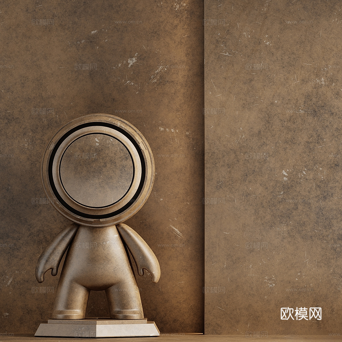 新中式做旧金属材质3d模型