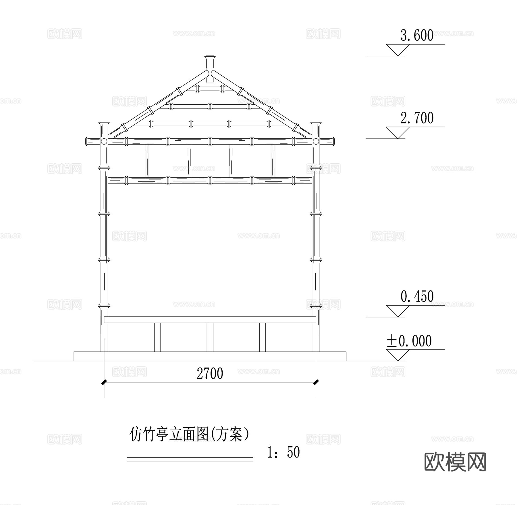 仿竹亭cad施工图