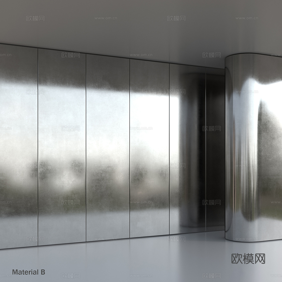 现代金属 不锈钢 钢板材质3d模型