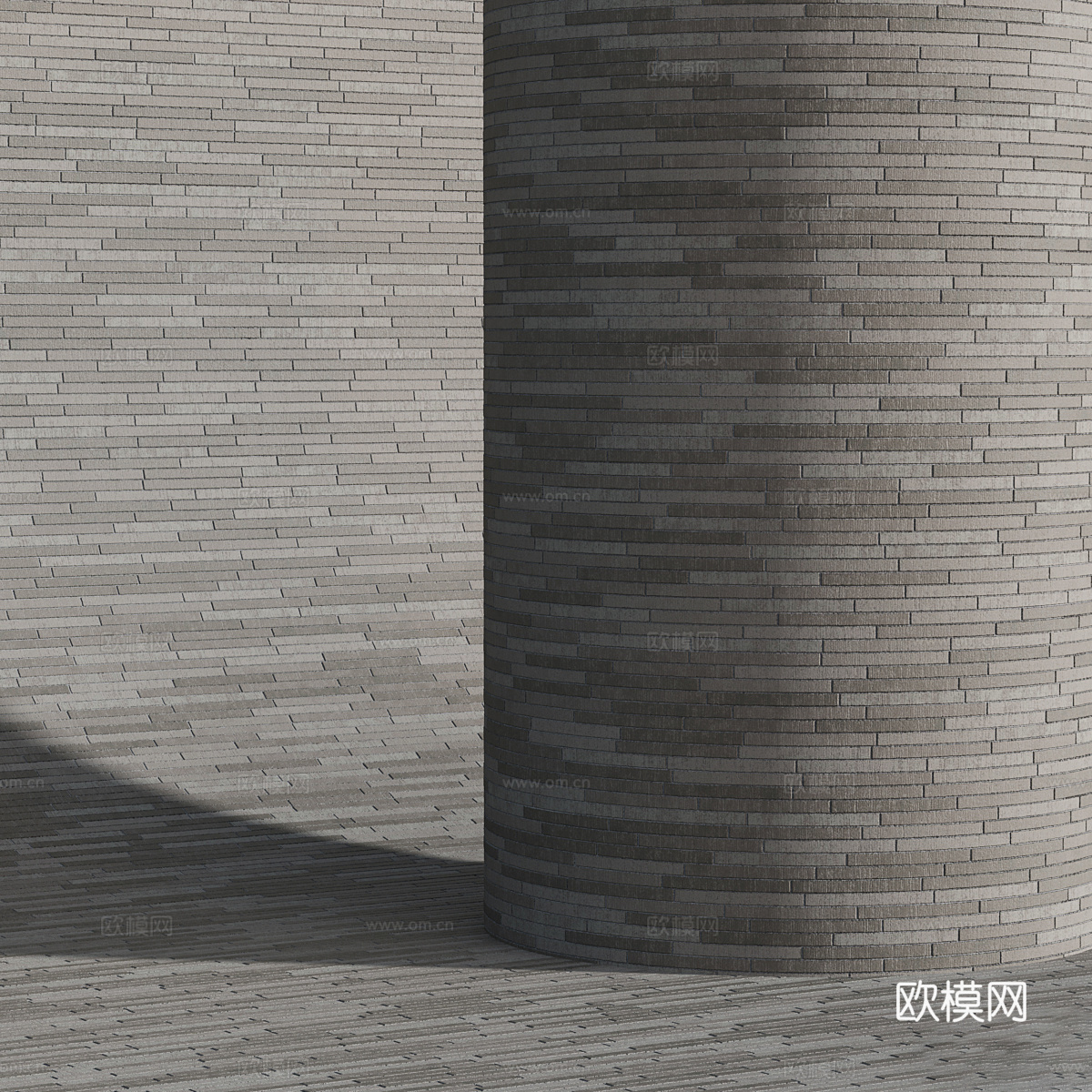 新中式砖墙 熟料砖材质3d模型
