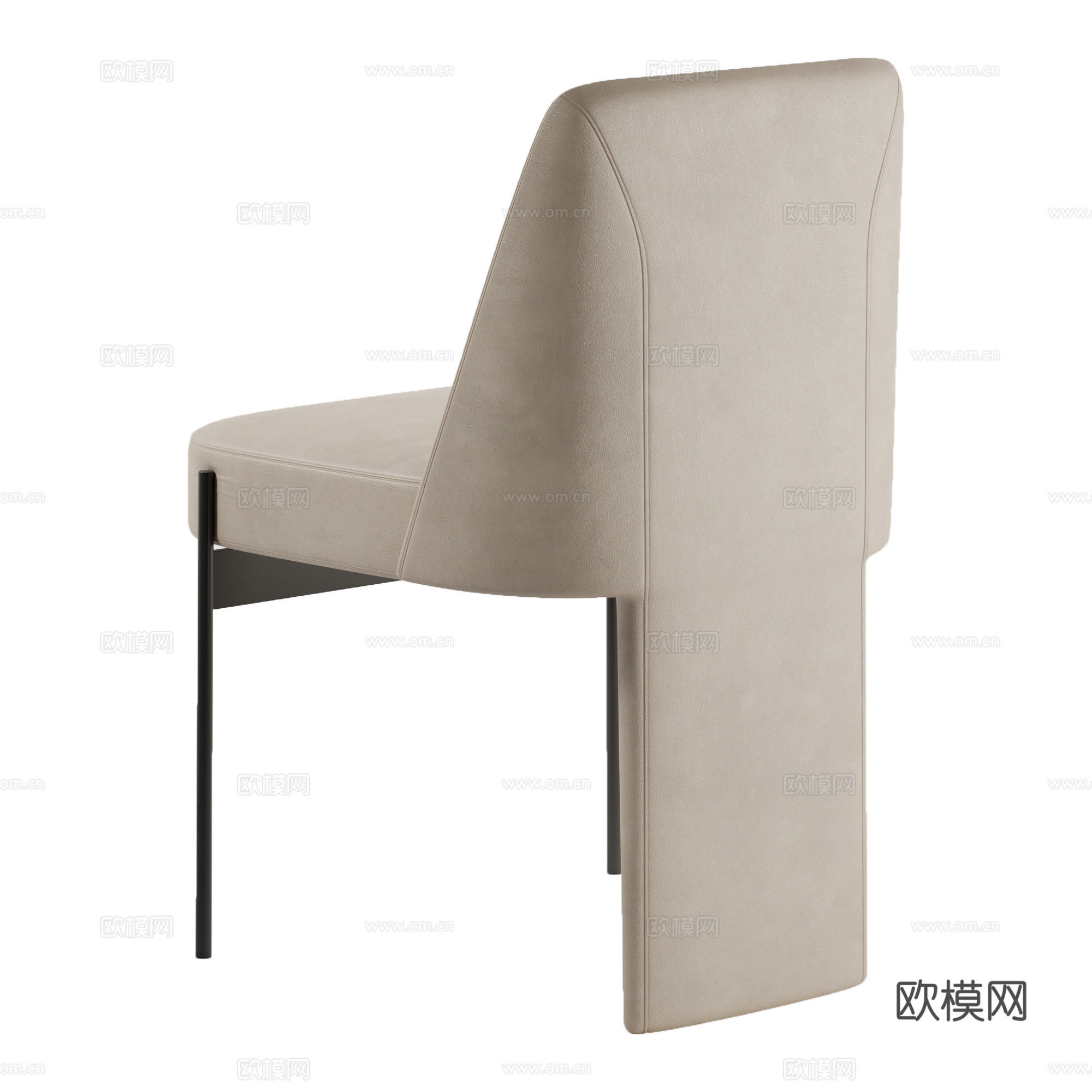 现代意式皮革单椅3d模型
