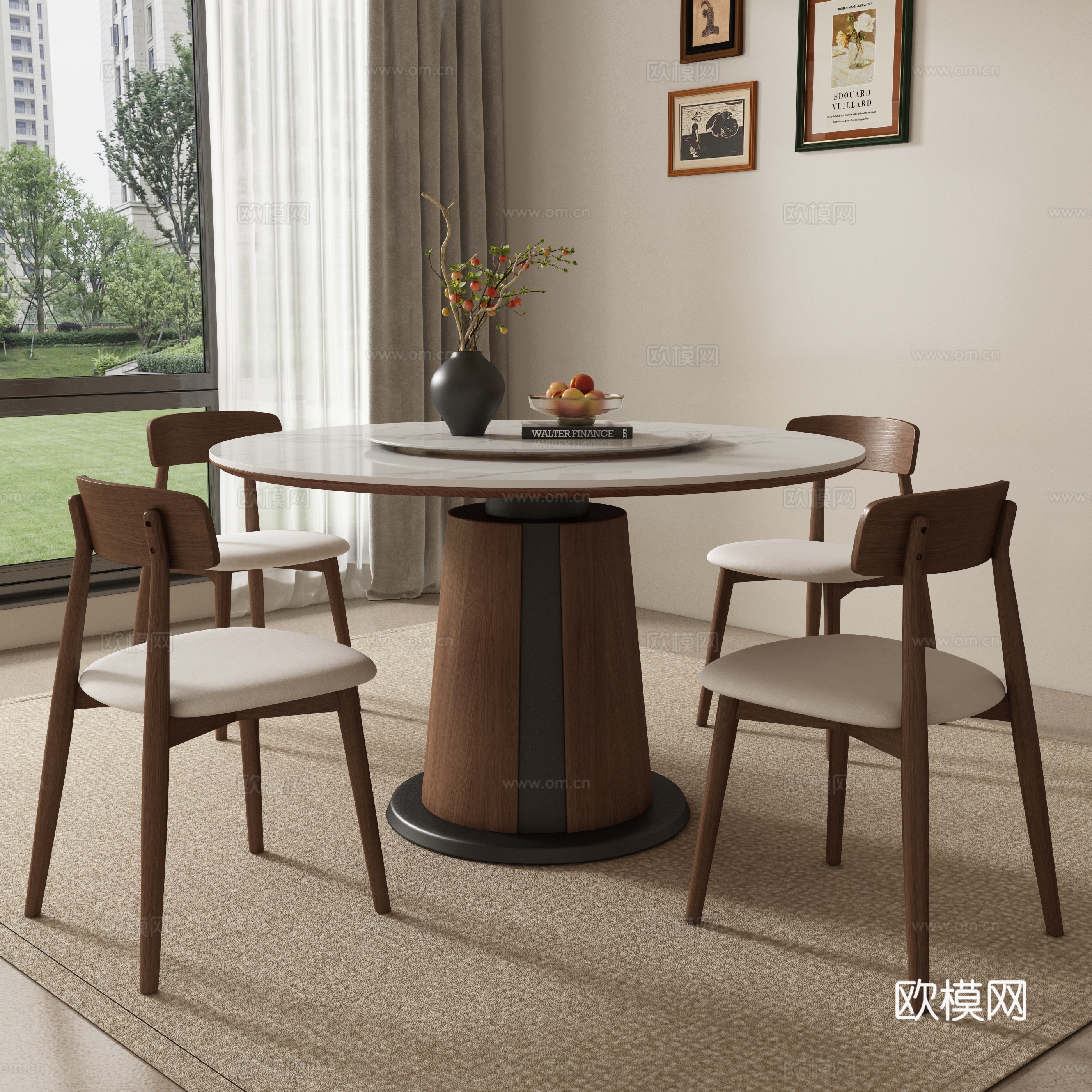 现代餐桌椅su模型