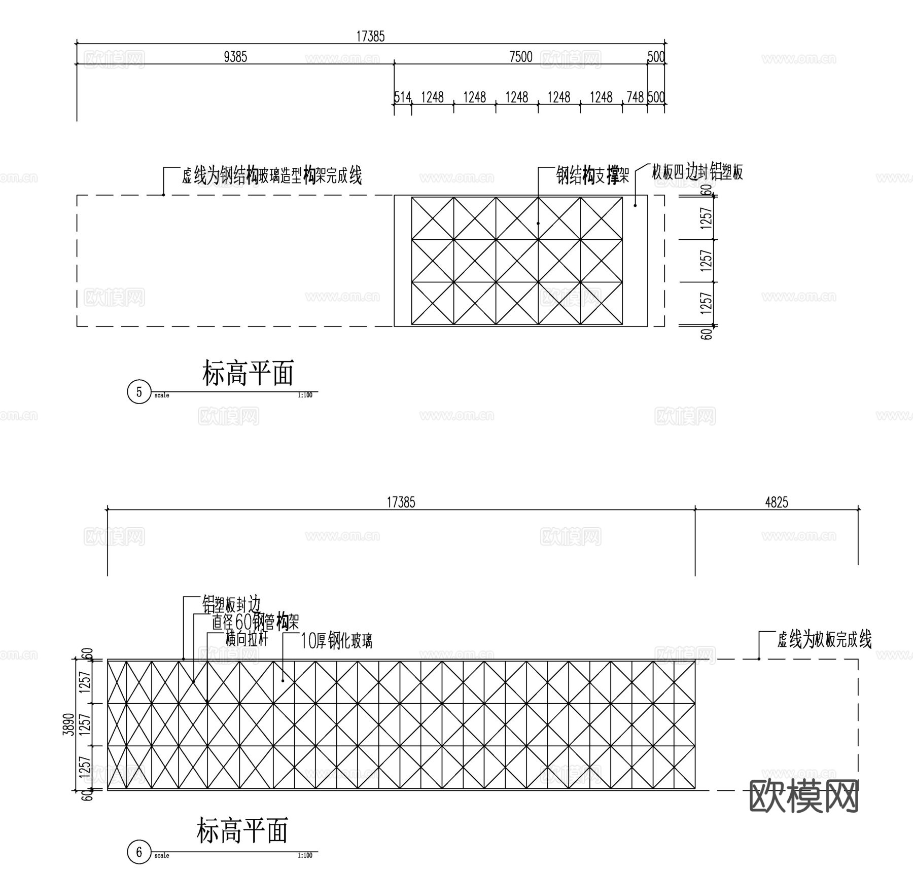 保安亭入口大样cad施工图