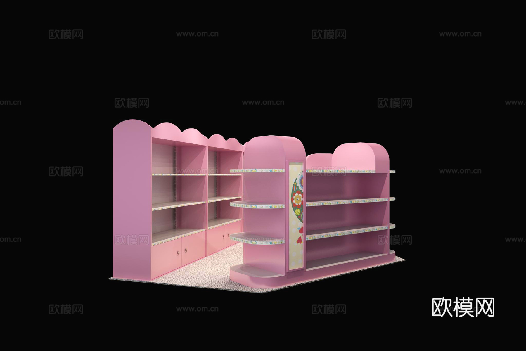 商场精品店饰品店现代商品展柜货架3d模型