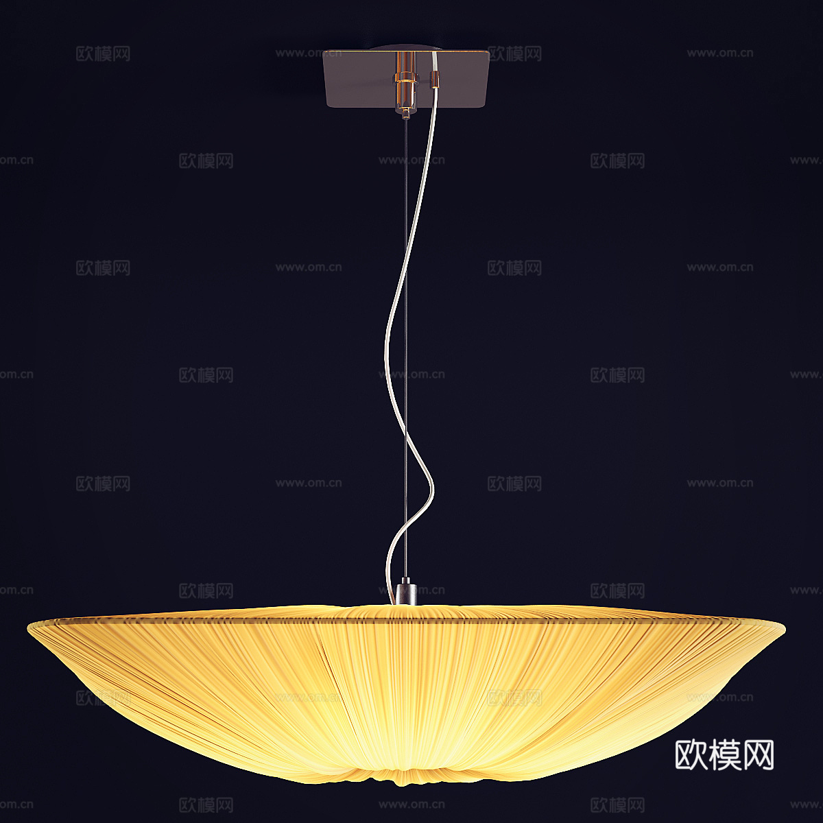 新中式轻奢布艺装饰吊灯3d模型