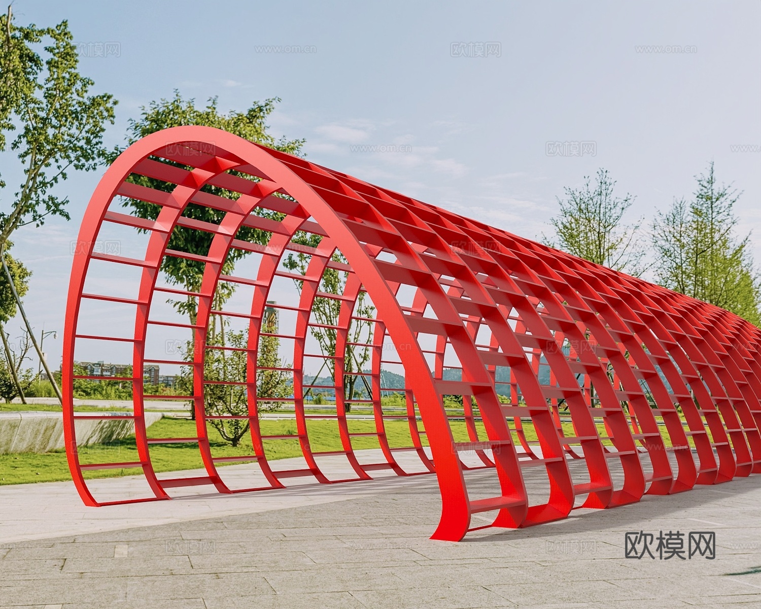 公用椅公园椅公园休闲椅公园景3d模型
