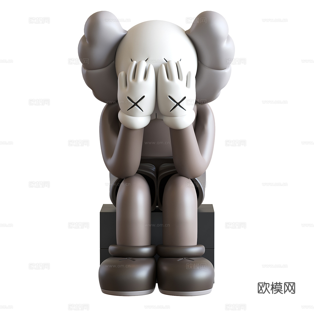 现代意式 KAWS 公仔雕塑3d模型