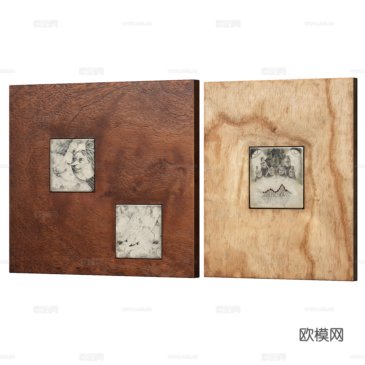 中古风复古装饰画框3d模型
