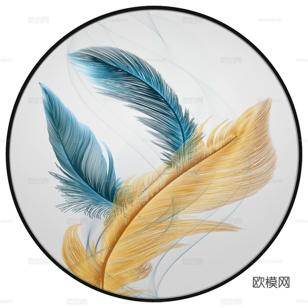 新中式圆形装饰画壁画