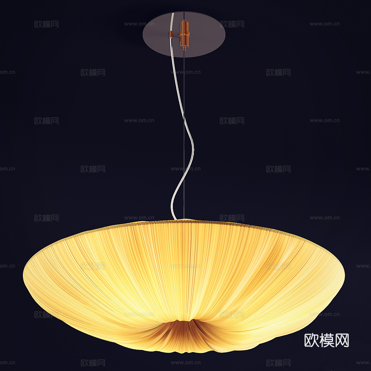 新中式轻奢布艺装饰吊灯3d模型