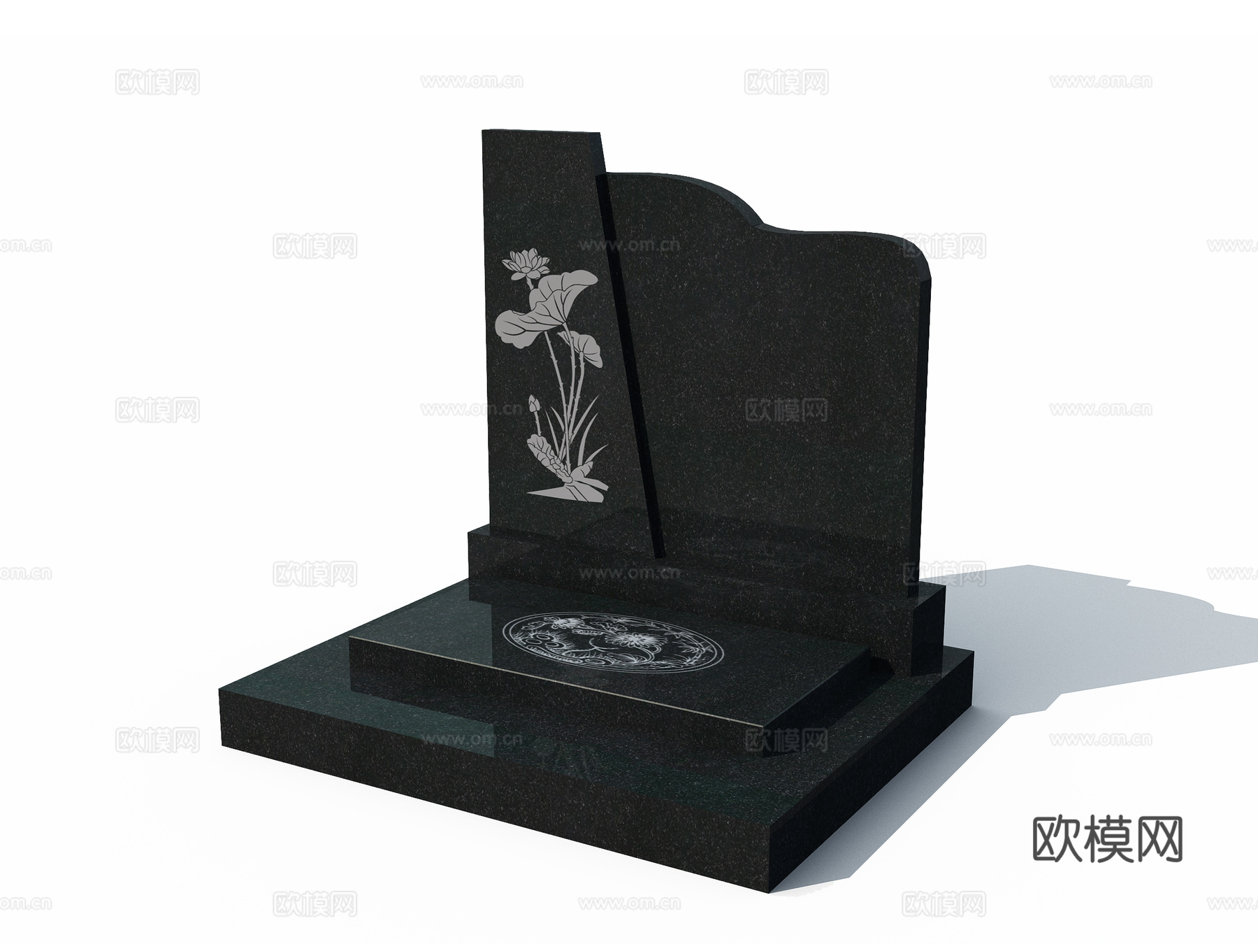 山西黑石材公墓墓碑3d模型