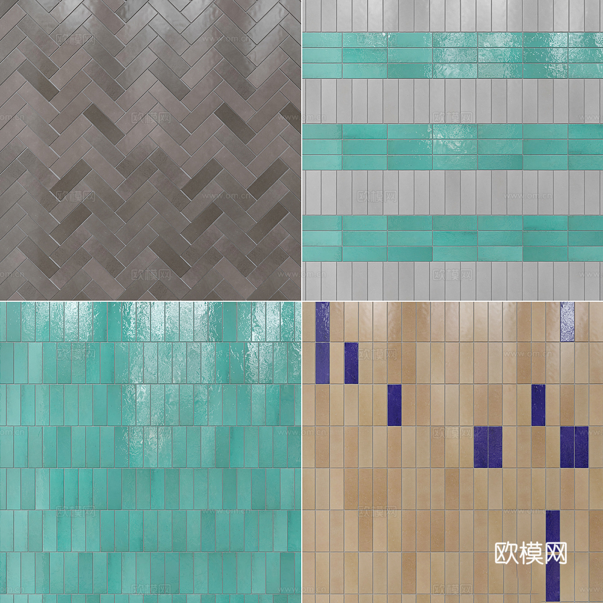 现代奶油风瓷砖 花砖 马赛克瓷砖3d模型