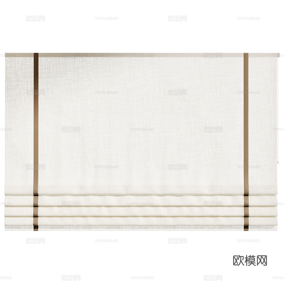 新中式布艺罗马帘3d模型