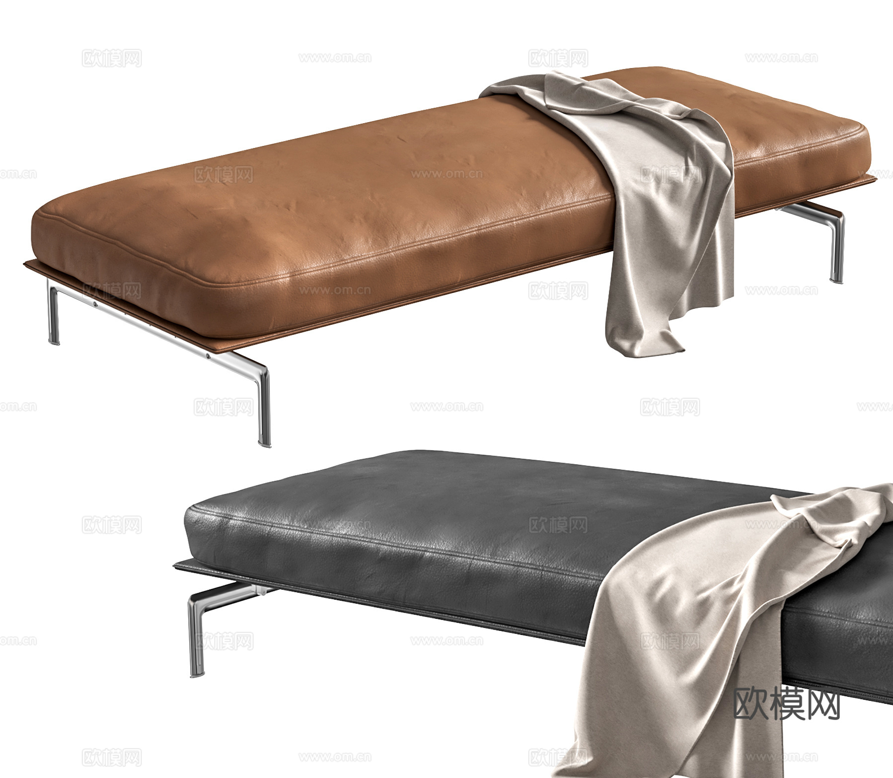 B&amp;B Italia Diesis 极简长凳 床尾凳沙发长凳3d模型下载