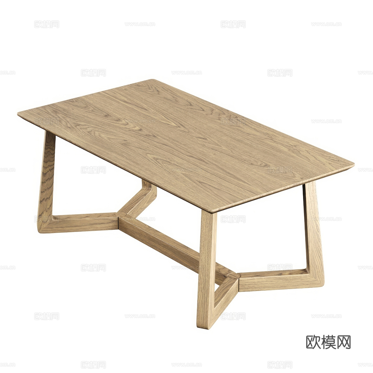 现代意式 Edu 木制长餐桌3d模型