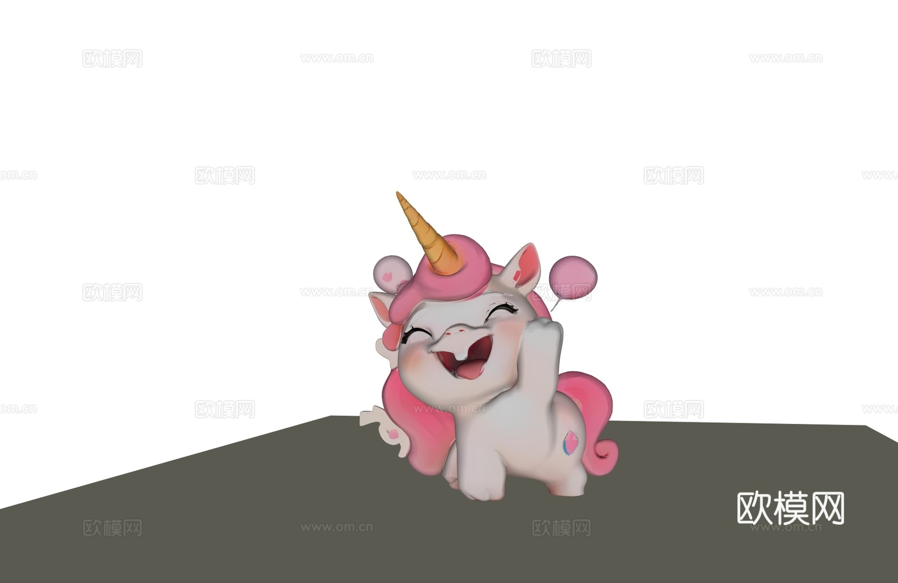 儿童娱乐区玩偶 独角兽玩偶 马小动物玩偶 网红艺术装置su模型