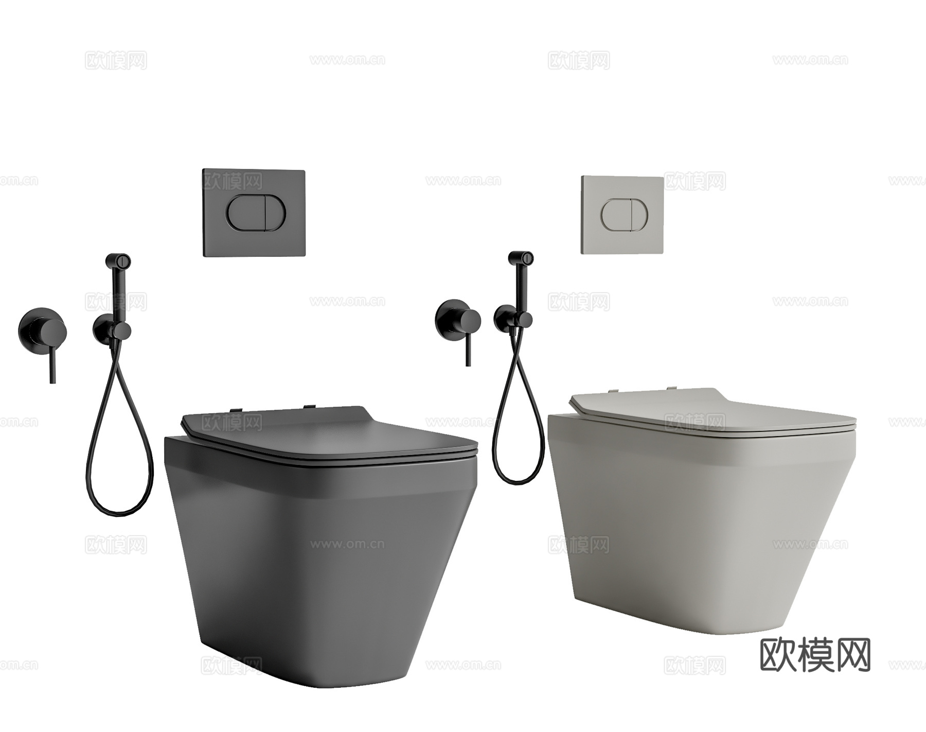 现代壁挂式马桶 智能马桶 坐便器su模型