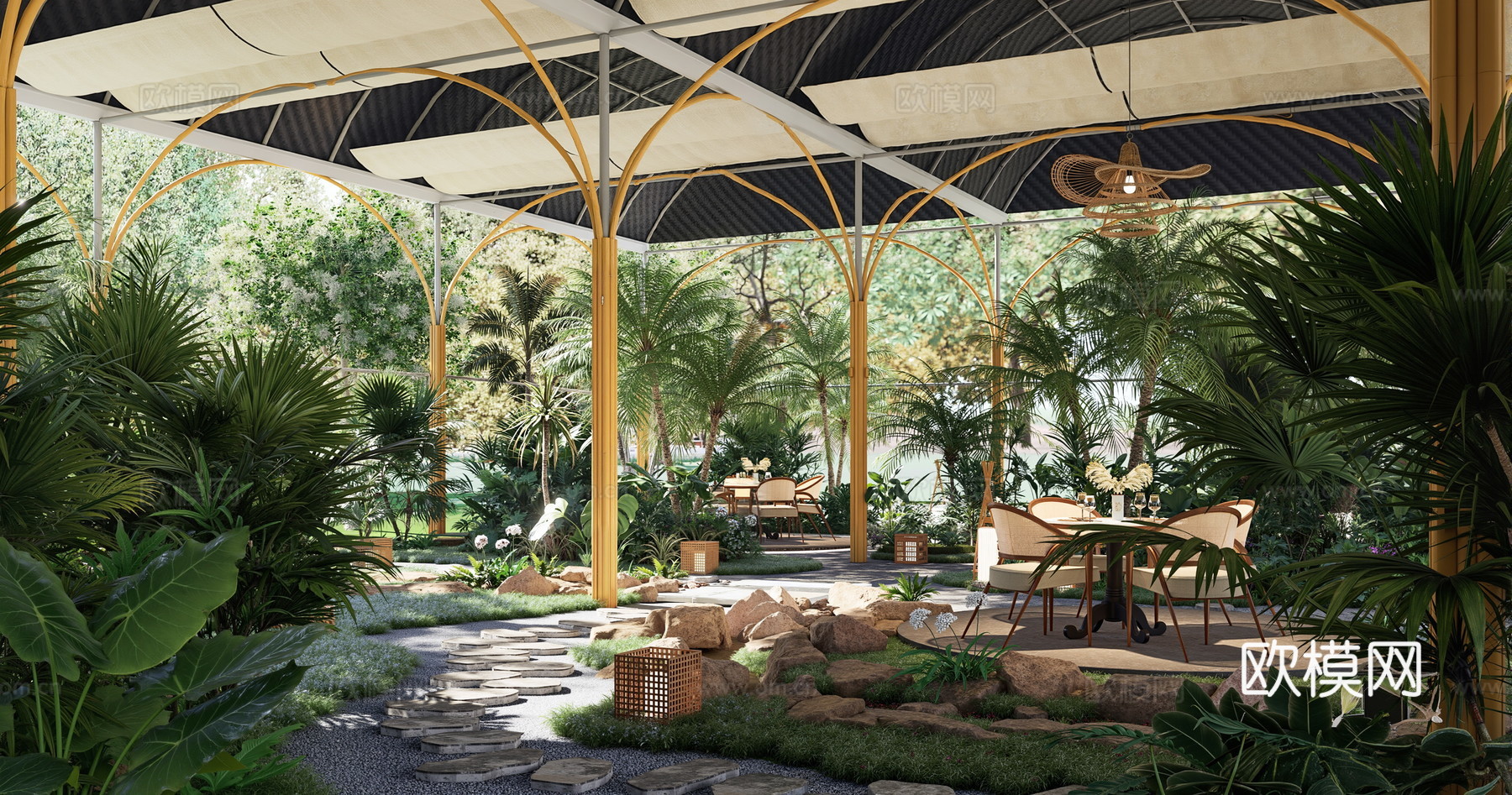 餐厅su模型下载（渲染图1）