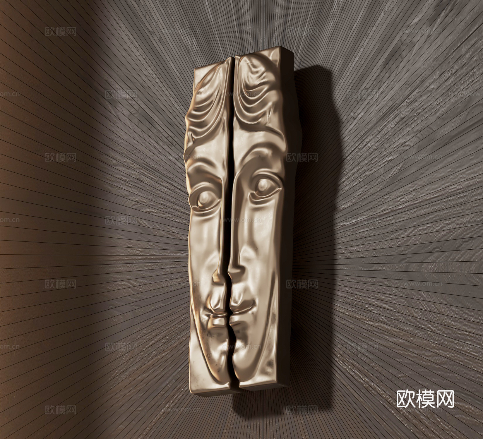 中古大门金属拉手 非洲面具造型门拉手 创意大门拉手 艺术面具su模型