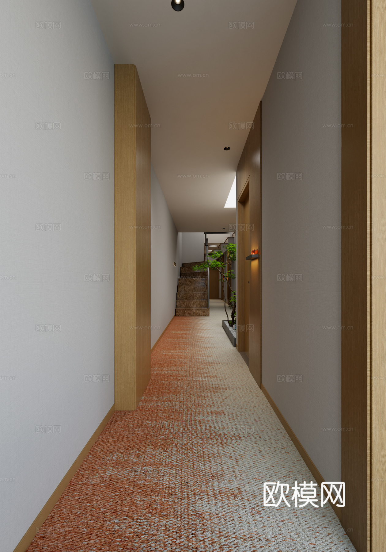 酒店过道走廊 酒店门厅3d模型