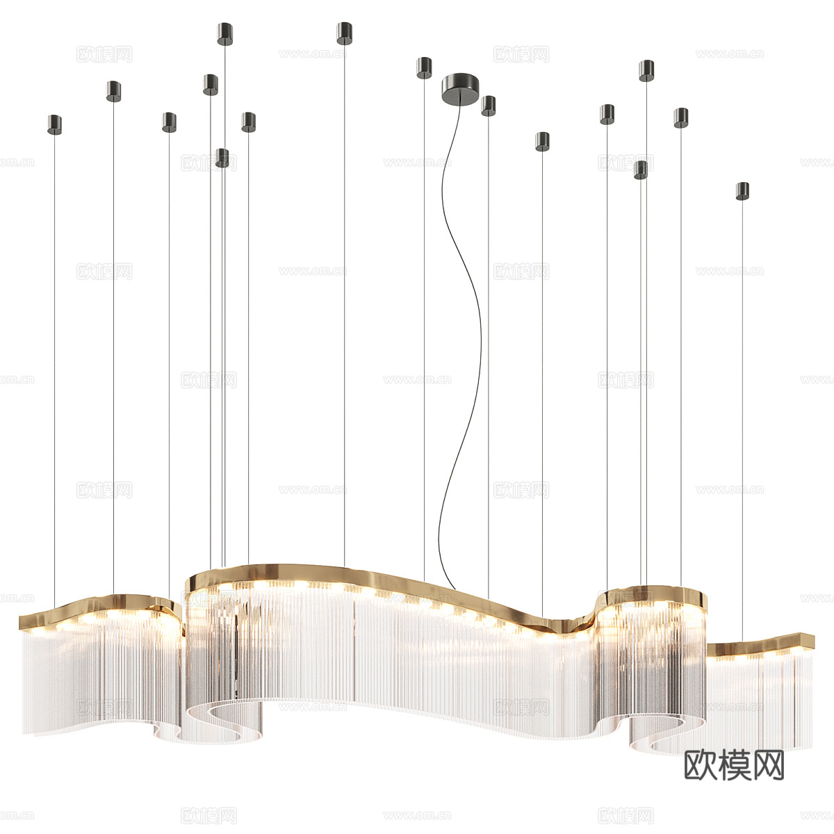 现代轻奢 Marina 工艺吊灯3d模型