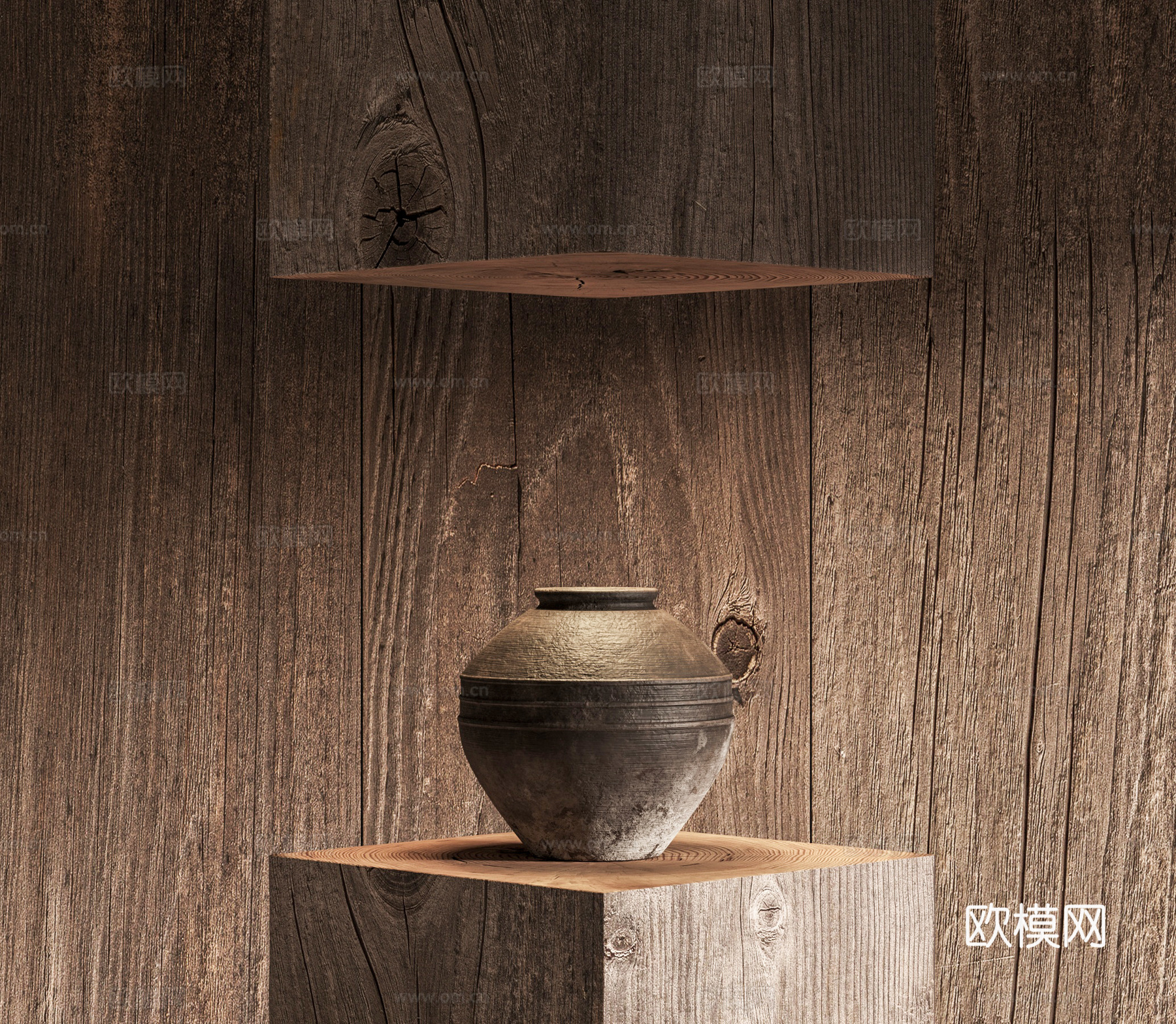 陶罐摆件 酒坛 旧罐子3d模型