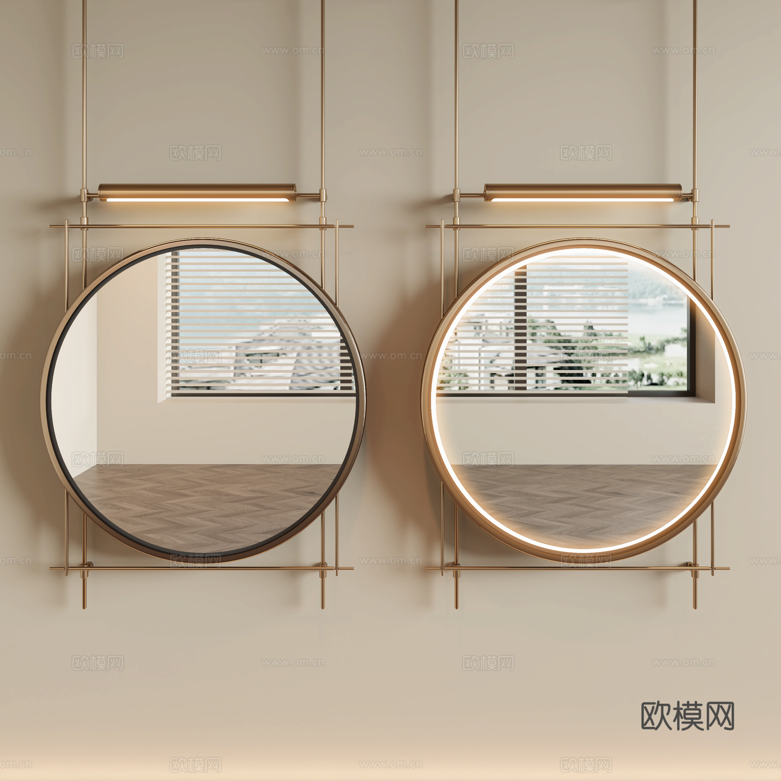 现代镜子3d模型