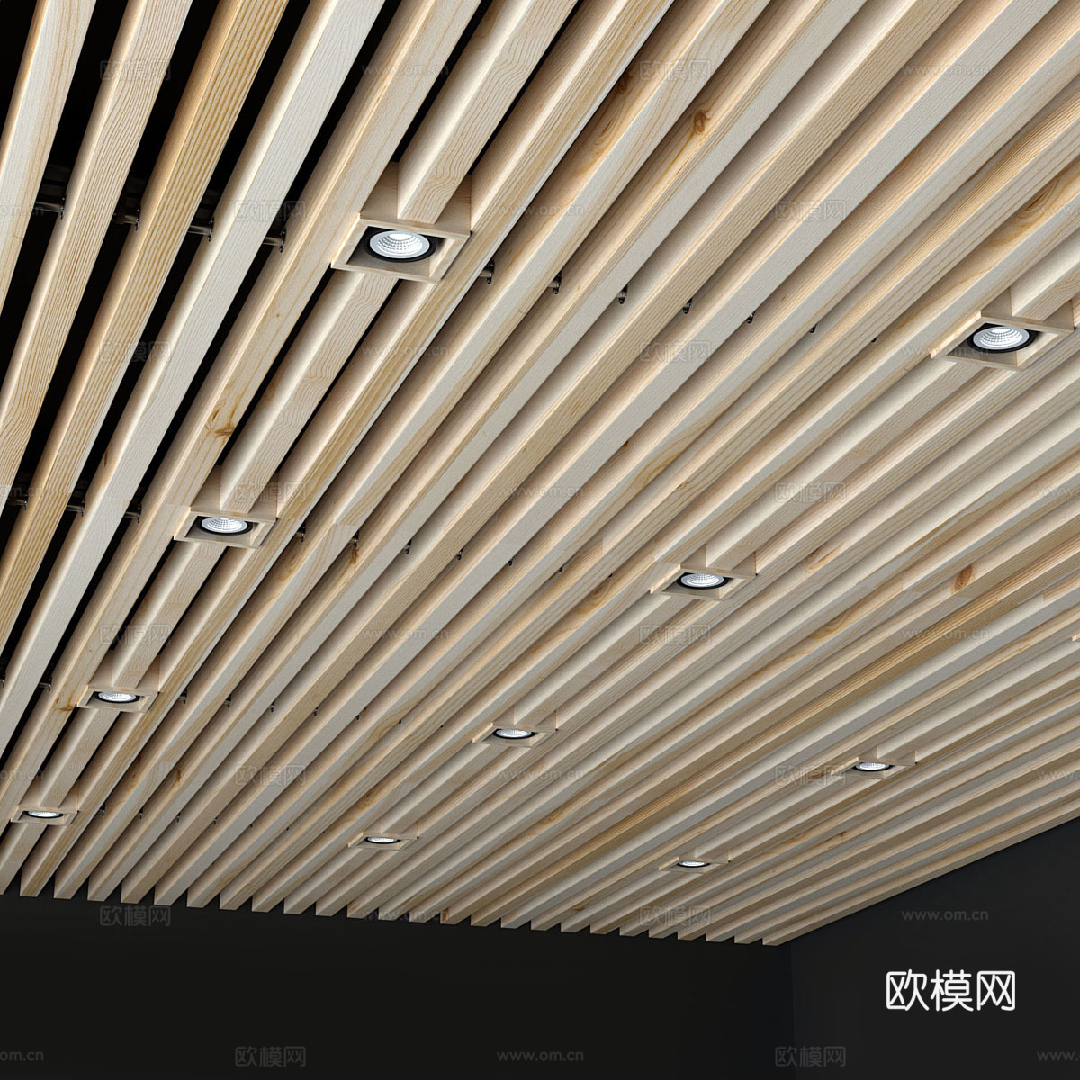 原木风天花吊顶 吊顶 天花3d模型