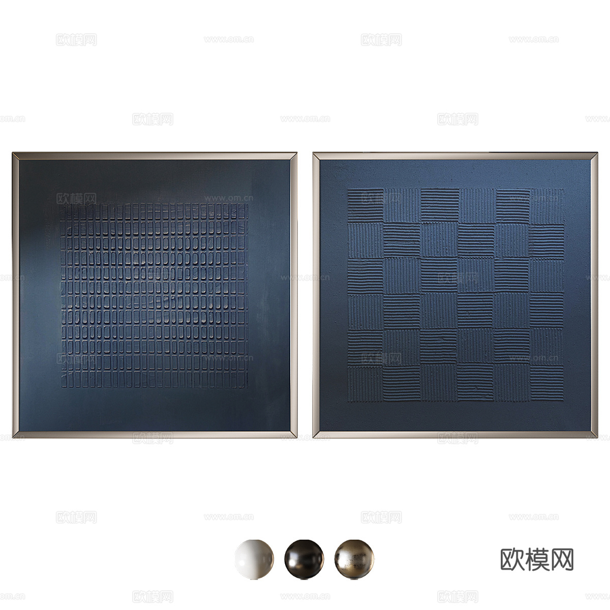 新中式轻奢装饰挂画3d模型