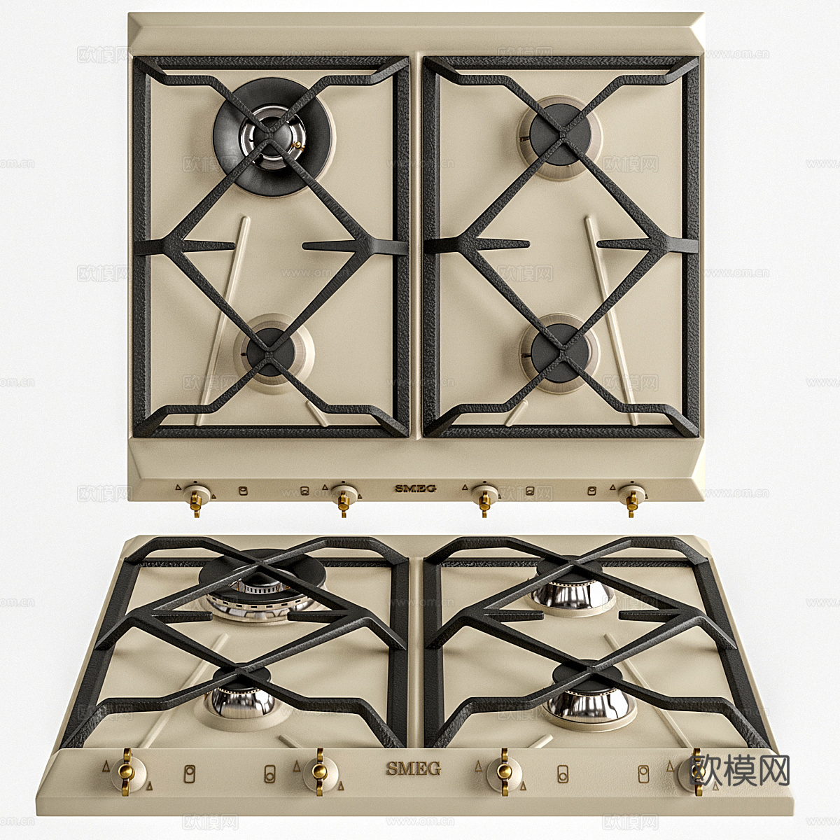 现代奶油风厨房电器3d模型