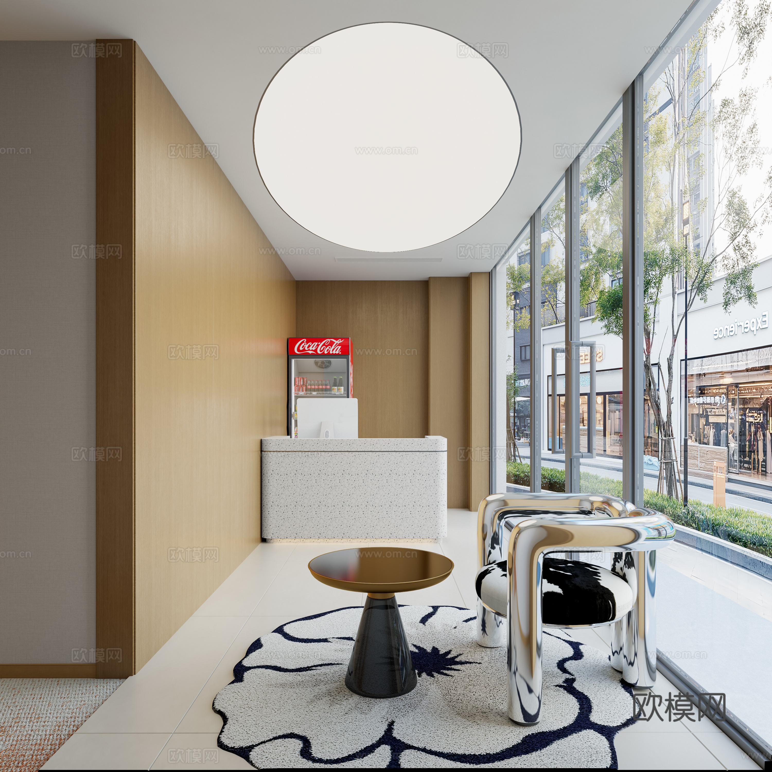 酒店接待台 酒店休息区3d模型