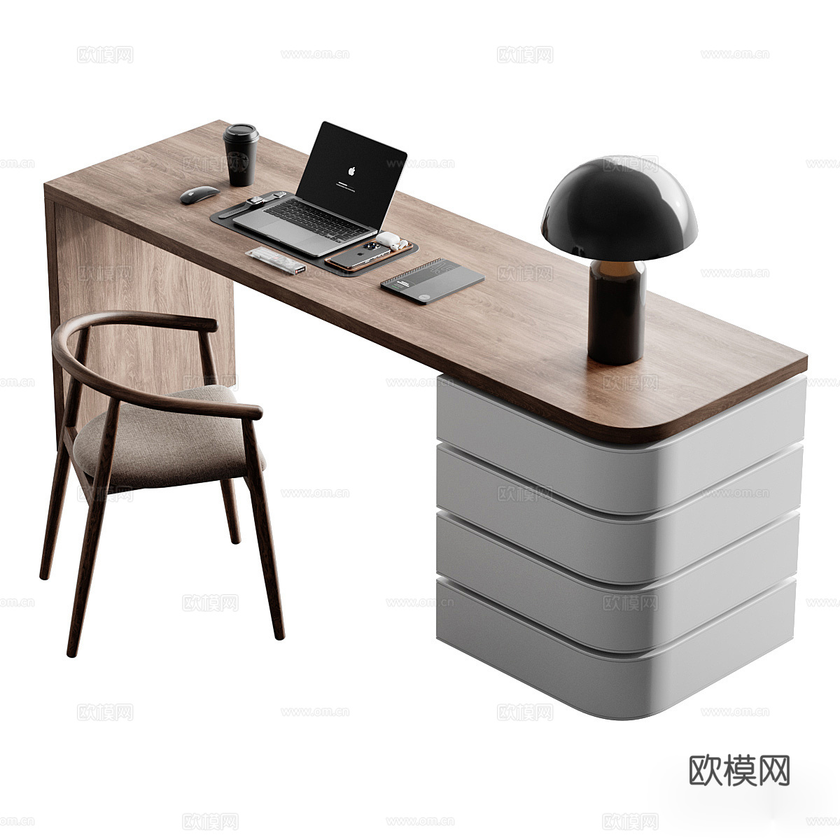 现代书桌 电脑桌3d模型