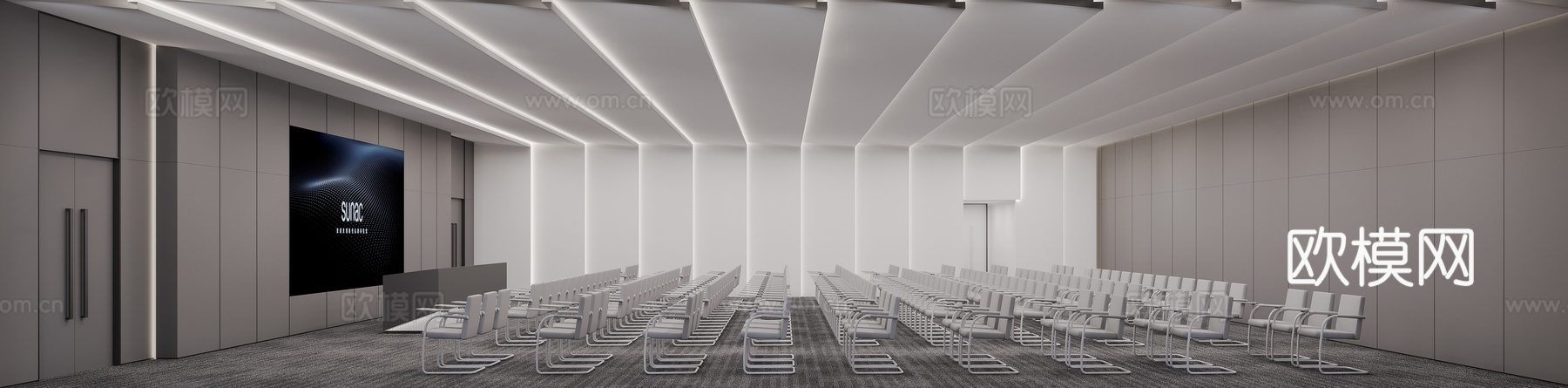 现代办公大会议室3d模型
